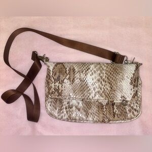 Brown Snake Print Women's Bag. Vintage. Very old